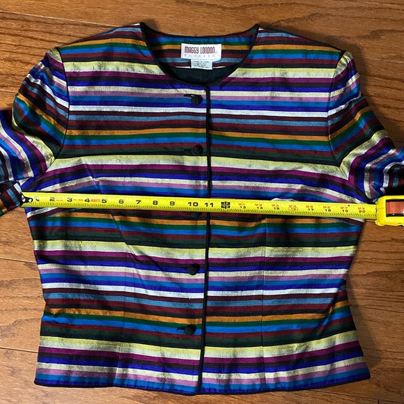 Maggie London silk stripe jacket - size Medium - Picture 7 of 9